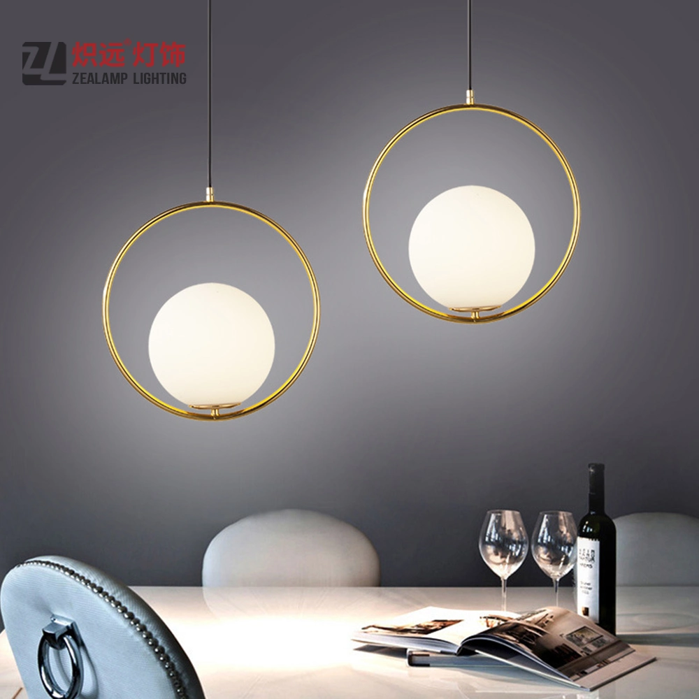 Bedroom Simple Glass Haning Lamp Glass Ball Pendant Light