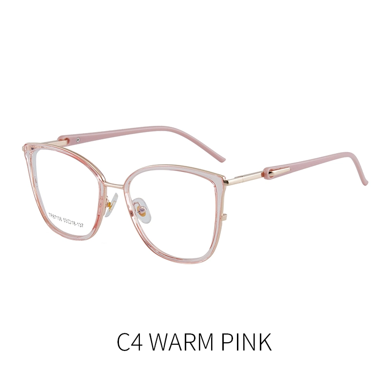 New arrival Fashion TR90 verres cadres chat Eye forme bleu Monture de lunettes optiques à blocage de lumière