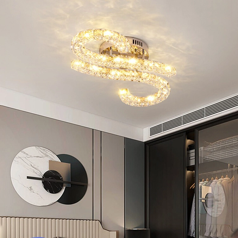 Tpstarlite Lampe de plafond en cristal LED intérieure Éclairage de couloir et de couloir