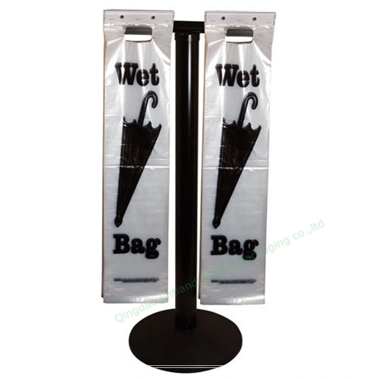 HDPE Disposable Clear Plastic Printing Logo Waterproof Disposable Bags Long Wet Umbrella Bag