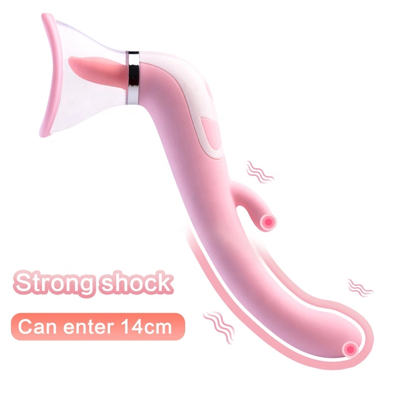 Sucking Nipple Pussy AV Wand Massager Vibrator Silicone Tongue Licking Vibrator for Women Sex Toys