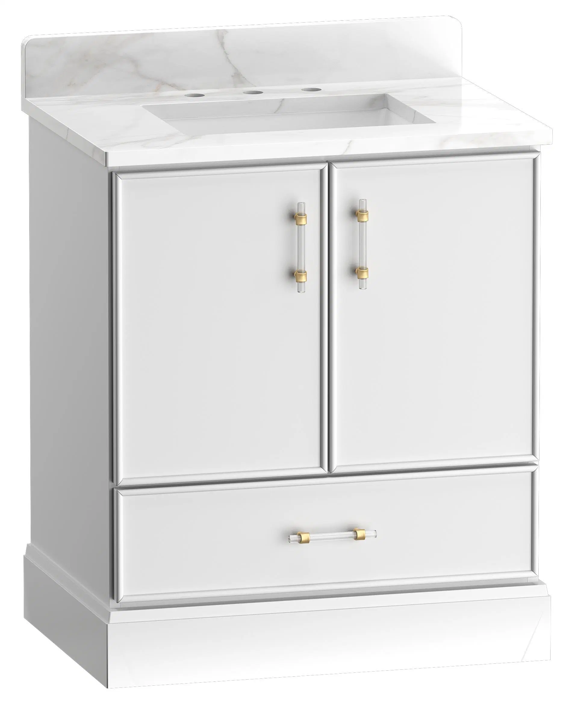 Mobiliario de Casa Cuarto de baño Cabinet con lavabo doble Vanity Tops