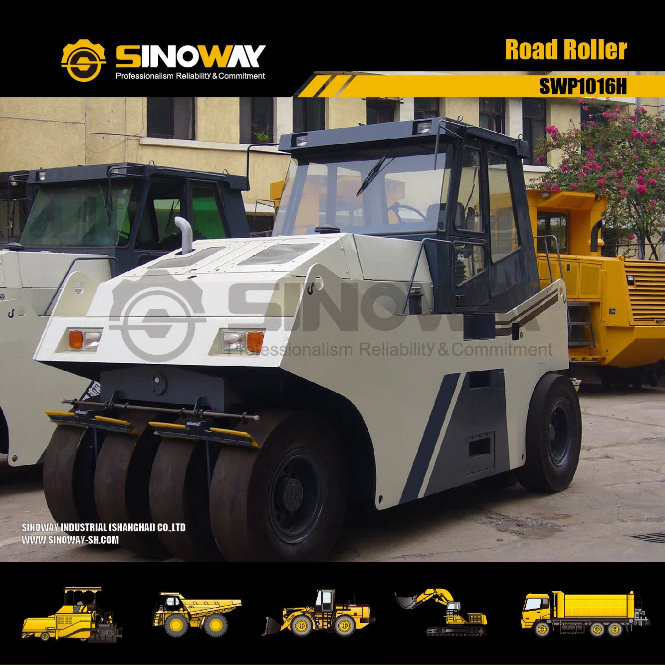 New Hydraulic Wheel Tire Road Roller with Cummins Engine for Sale