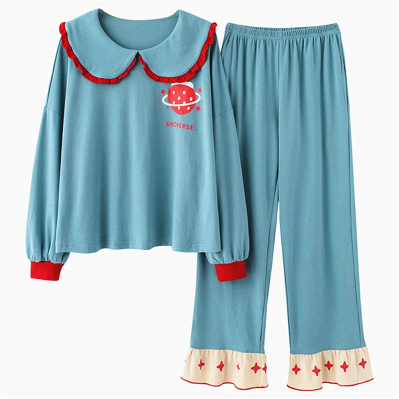 Pijama de dos piezas de diseño ropa de dormir femenina ropa de dormir algodón mujeres dormir Ropa