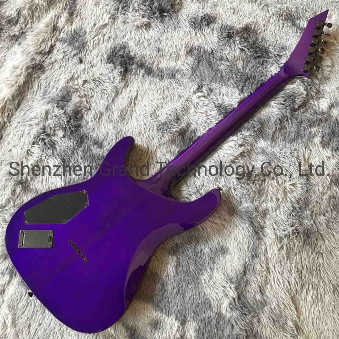 Custom Quilted Maple Top Neck Through Body in Purple Set Thru Neck Electric Guitar with Emg Pickups