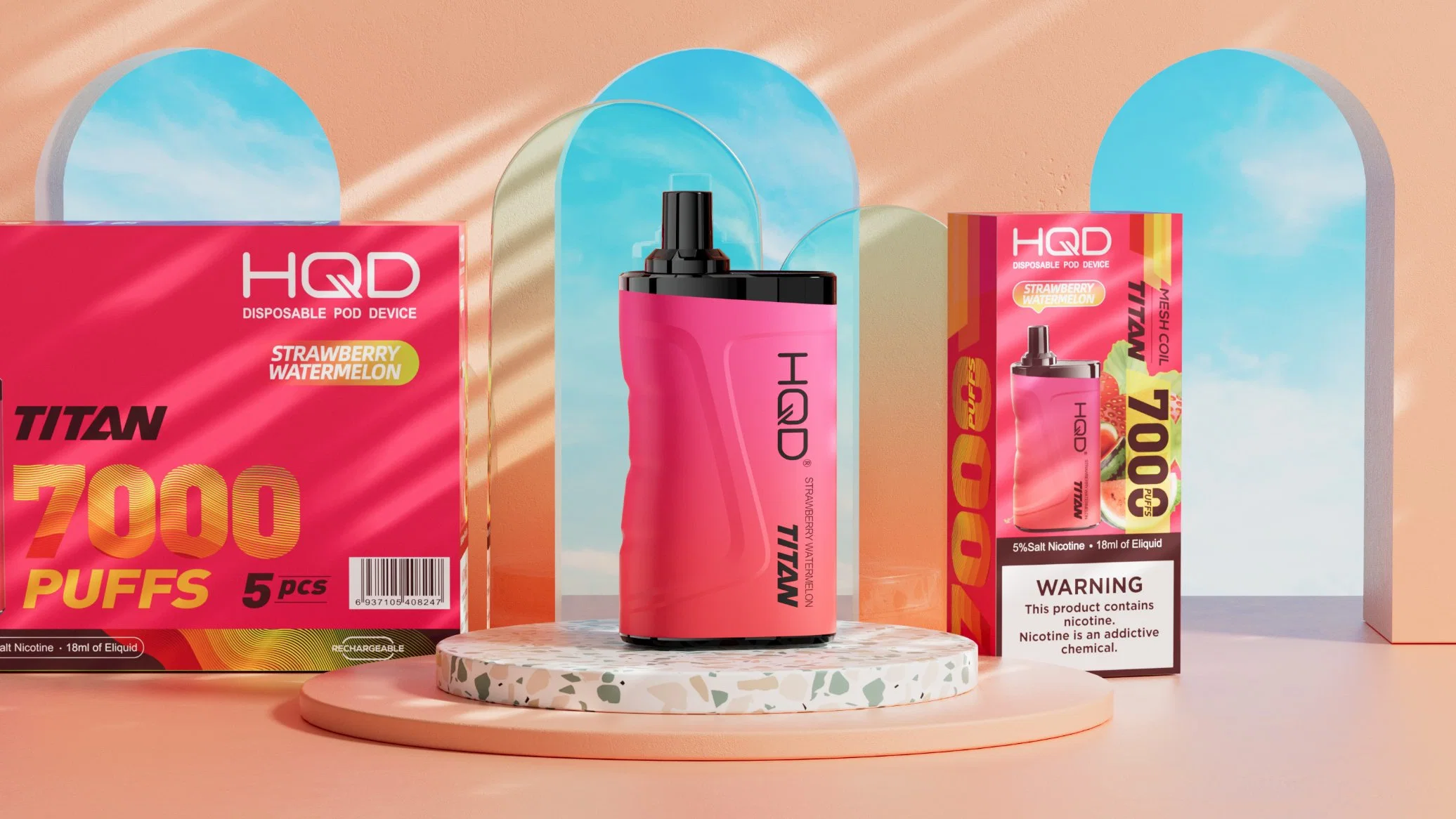 Hqd desechables Vape Titan 7000 inhalaciones 1688 originales de fábrica de Alibaba Vape recargable 10000