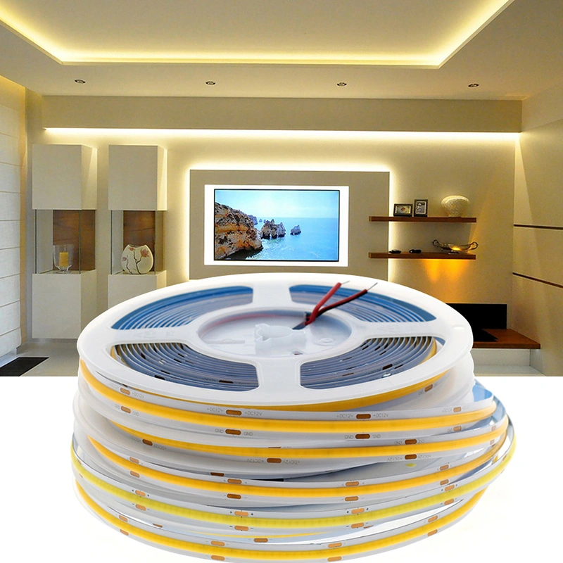 5m/Roll High Density DOT Free LED COB LED Lights Strip 480 LED/M 10W/M 10mm Width 2oz Dual Side PCB Ra>90 100lm/W 2700K-6500K