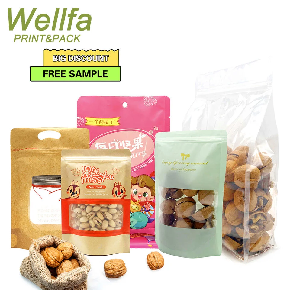 Standing Chocolate Zipper Bag Nuts Bag Cashew Nuts Bags Peanut Butter Pouch Matte Stand-up Barrier Pouches