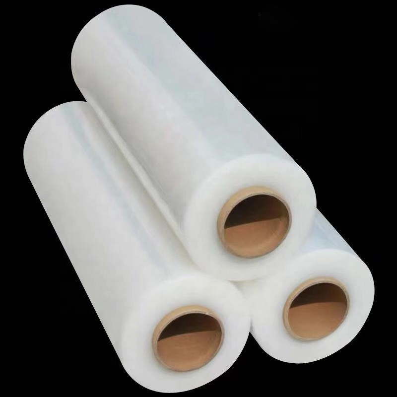 Película de 23 micras para envolver de LLDPE con elástico en negro para embalaje Precio Jumbo Roll Pallet Wrap