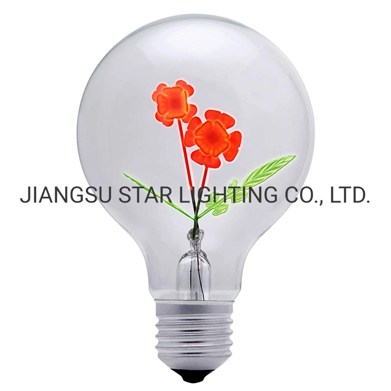G80 Decorative Lamp Flower Vinatge Edison Bulb Holiday Light Non-Dimmable 2.5W E27 E26