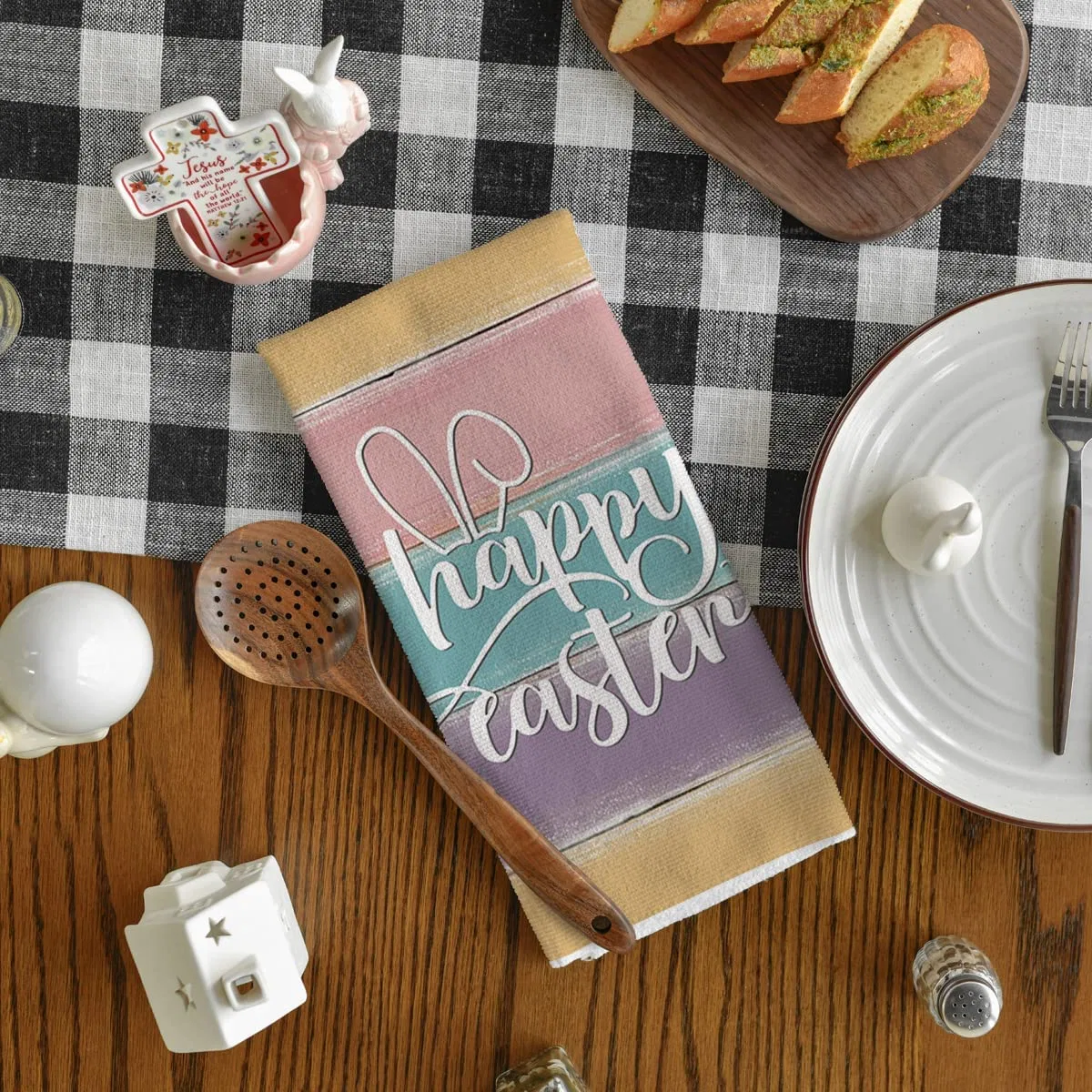 Toalhas de cozinha Happy Easter Home, conjunto de toalhas de prato de secagem Ultra absorventes LHoliday Spring