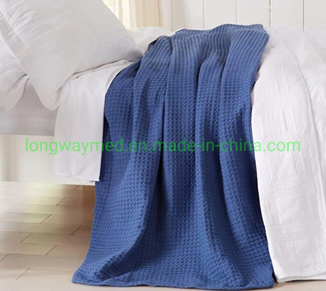 100% coton waffle weave couverture thermique couverture couverture cellulaire de l'hôpital