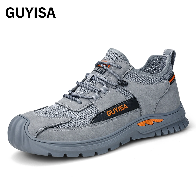 Guyisa Brand Factory Venta directa Moda Trabajo al aire libre Zapatos Deportes Zapatos de seguridad con puntera de acero para hombre