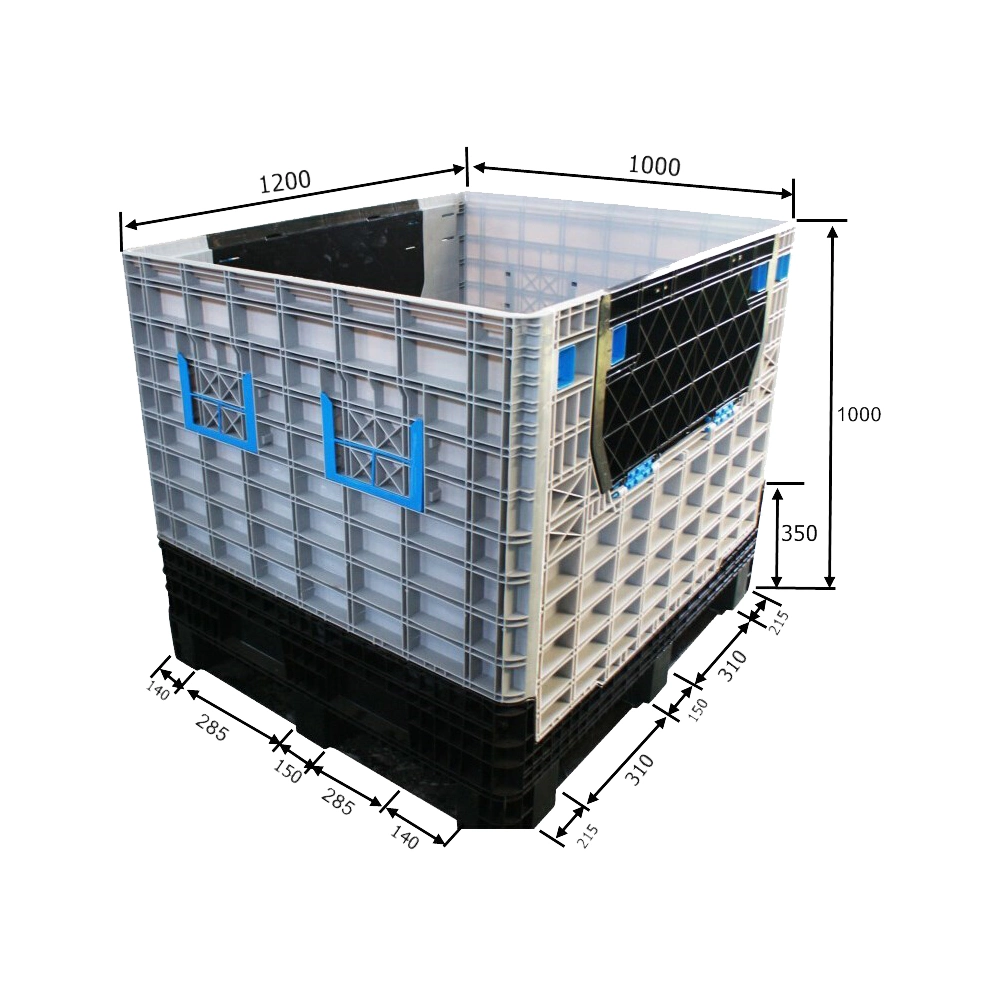 1200*1000*1000 Heavy Duty HDPE Solid Stackable Plastic Pallet Box for Auto Parts