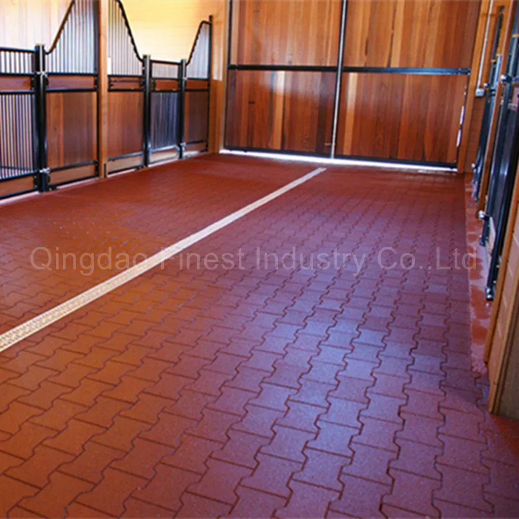 Ce Certificated Solid Color Outdoor Dog Bone Rubber Flooring