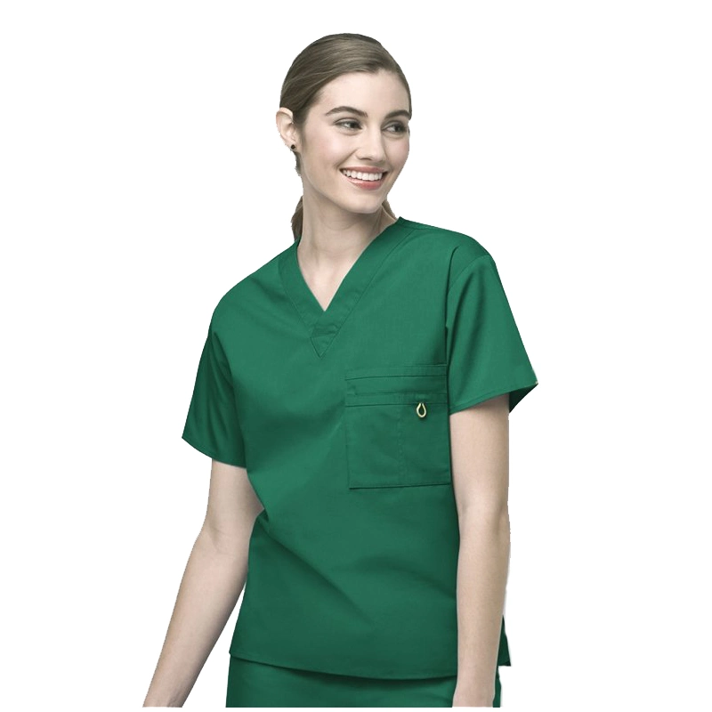 Camiseta de enfermería con cuello en V y túnica elástica para mujeres, uniforme de trabajo en el hospital