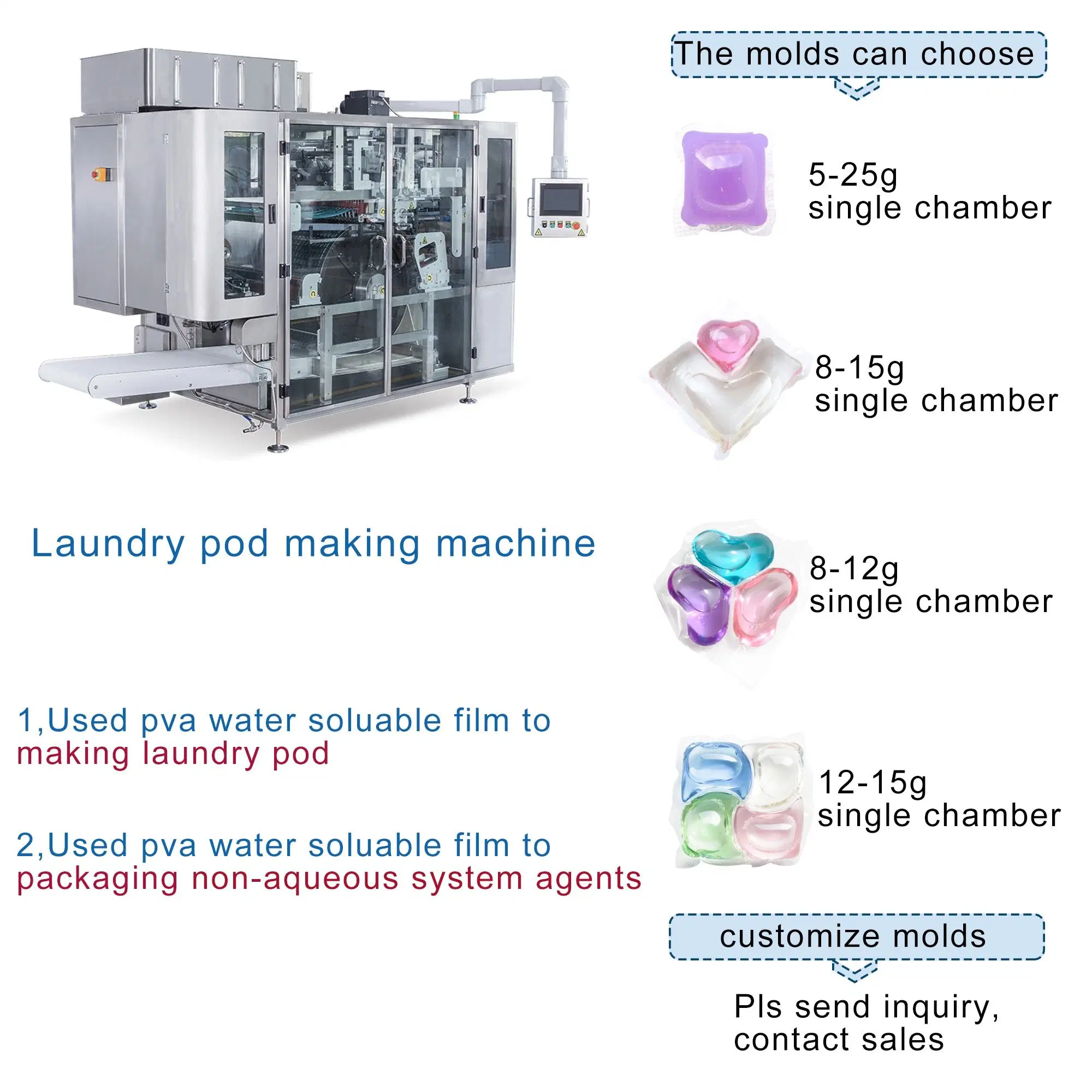Polyva Multifunction Water Soluble Detergent Pod Packaging Machine Automatic Liquid Laundry Capsule Filling Machines