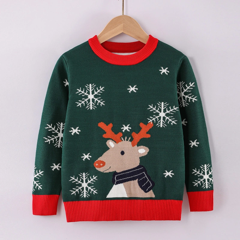 Winter Niedliche Langarm Strickpullover Tops Santa Claus Strickmode Kinder Weihnachtspullover