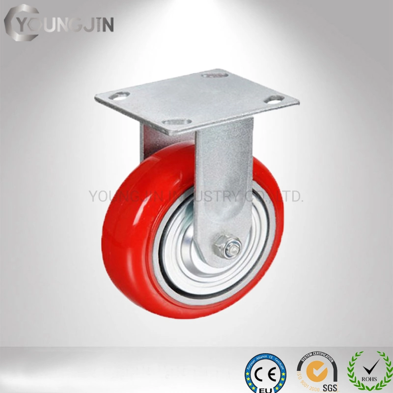 Industrial Caster Wheel with Red PP PVC PU TPR Nylon Wheel Iron Core Castor