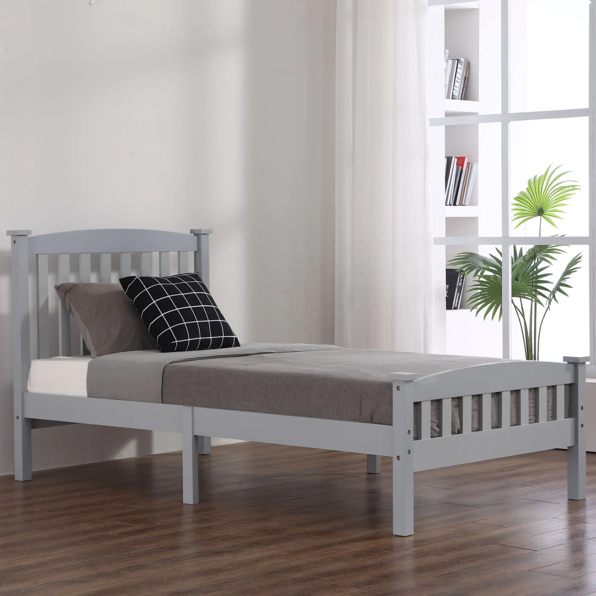 Modern Solid Wood Painted Single/Twin Bed China Wholesale/Supplier Bedroom Furniture