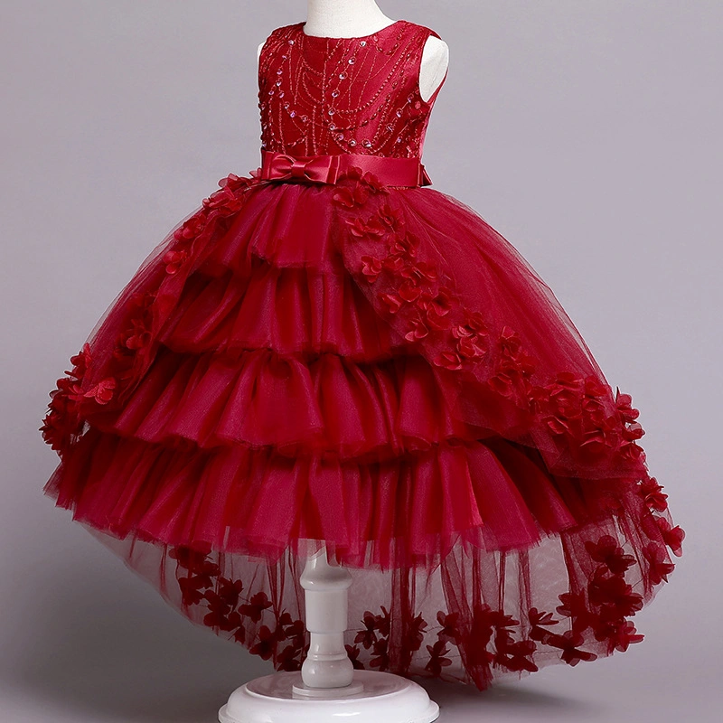 China Großhandel Neue Ankunft Baby Kleidung Mädchen Party Garment Ball Kleid Prinzessin Geck Spitze Süße Kleid