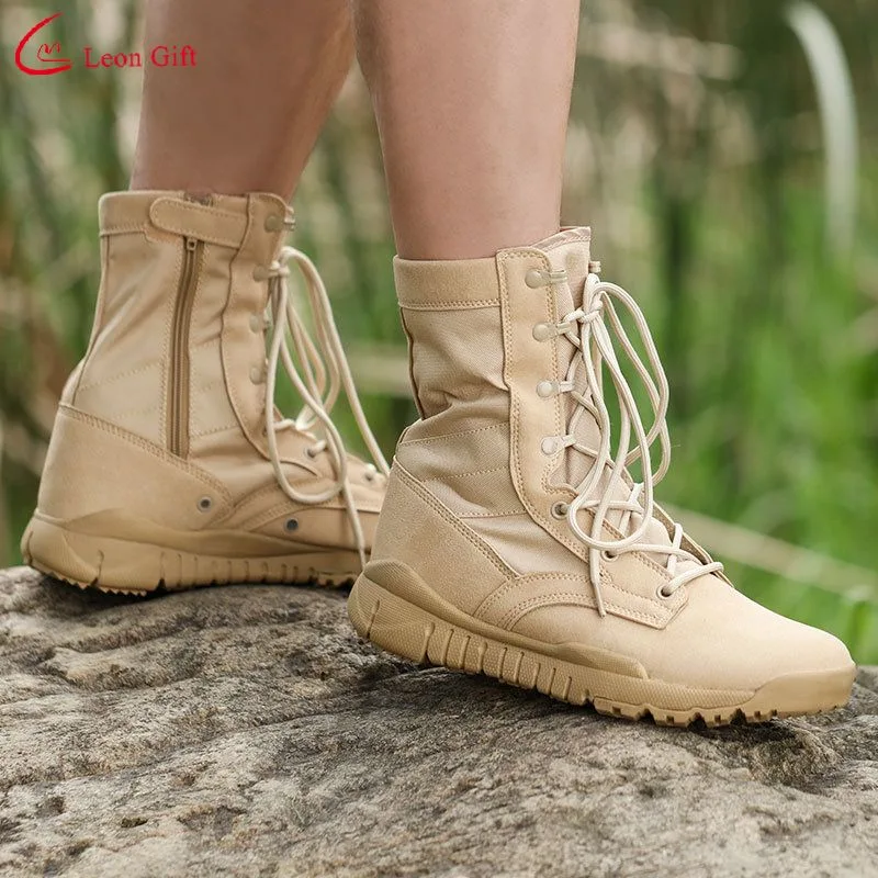 Factory Custom New Combat Boots Side Pull Wear Resistant Lightweight Climbing Tactical Boots   Shoes