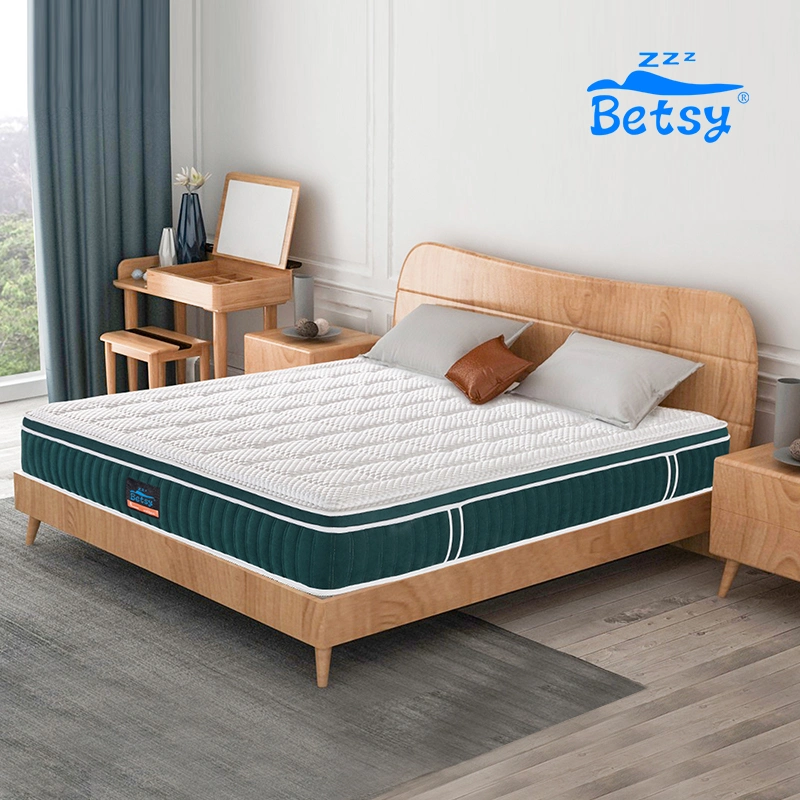 Betsy New Launch Mattress Pocket Spring Coil Memory Latex Foam Europe Top Full King Queen Size Wholesale Price Mattress in a Box Modern Design Appearance