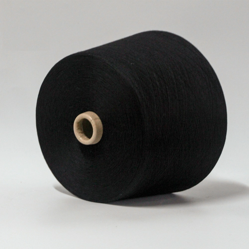 New 100% Polyester Spun Yarn with Paper Cone, Plastic/Dyeing Tube, Raw White, Black, Bleach White, Optical White, Color Yarn