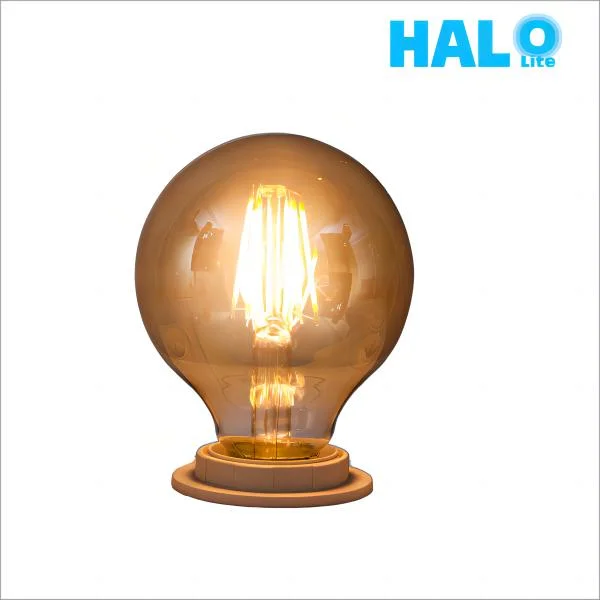 Luz LED no atenuable de bajo consumo de energía de color ámbar Halolite 8W E27 G80