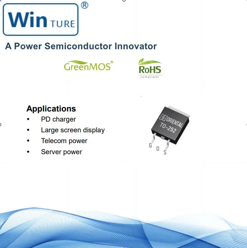 Telecom RoHS potencia 1/3 de costo de nitruro de galio (GaN) Dispositivo en las operaciones de alta frecuencia Super Si Oss65r340DF252 Mosfet