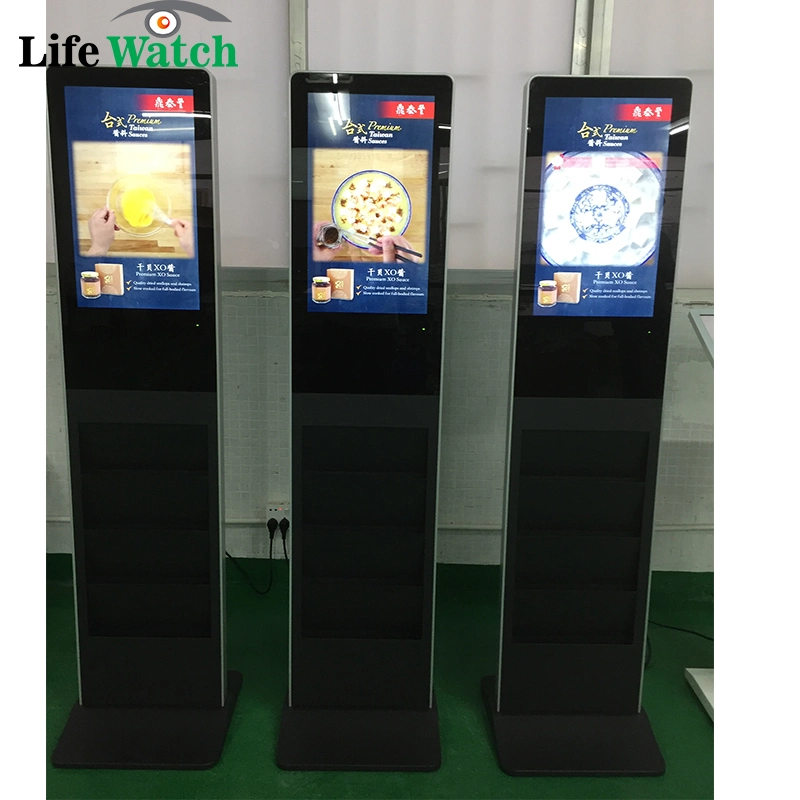 Free Stand Indoor LCD Magazine Digital Signage Kiosk Advertising TV Player Screen