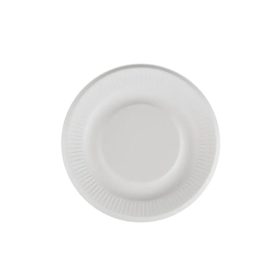 Bagasse Takeout Fast Food 6" Ribbed Plate