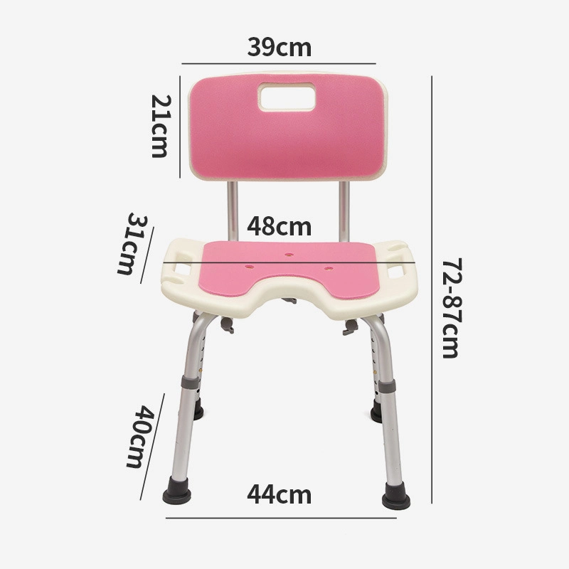 Accueil Mobilier Fashion Rose Baignoire Douche Coussin de chaise avec accessoires de bain arrière Medical commode pour les personnes âgées et handicapées