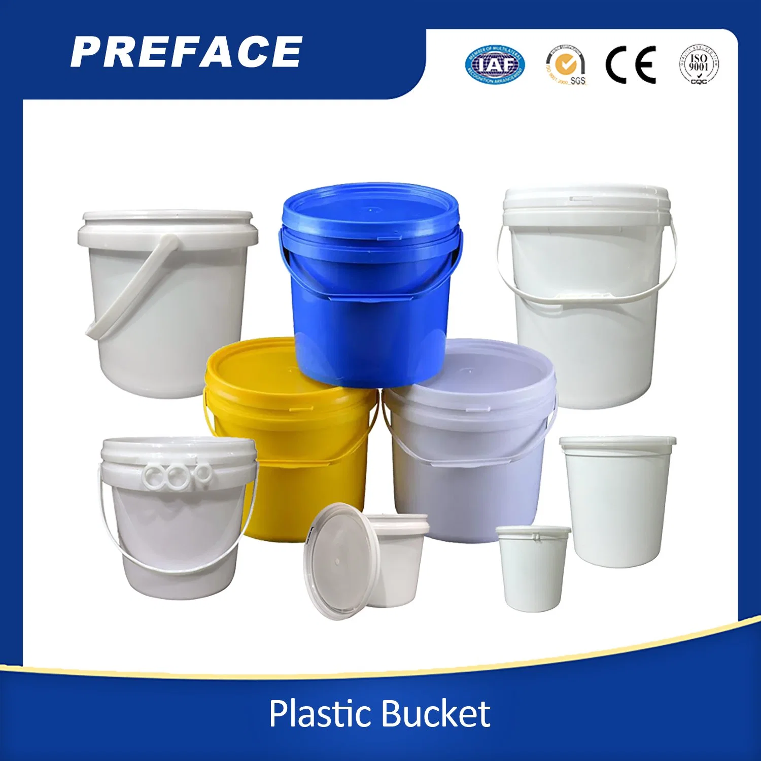 Fabricante Direct Supply PP Food Grade Plastic Bucket for Food Contenedor de tentempiés