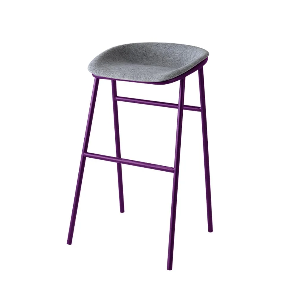 Modern Design Metal Legs Eco-Friendly Recycled Pet Felt Seat High Counter Stool Kitchen Stool Bar Chair