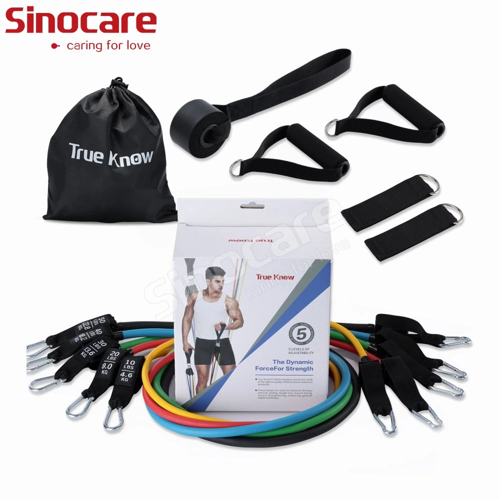 Sincoare Home Fitness Resistance Bands 11 PCS Strength Training Bodybuilding Fitness Accessories Heavy Resistance Tube Kit Gym Equipment