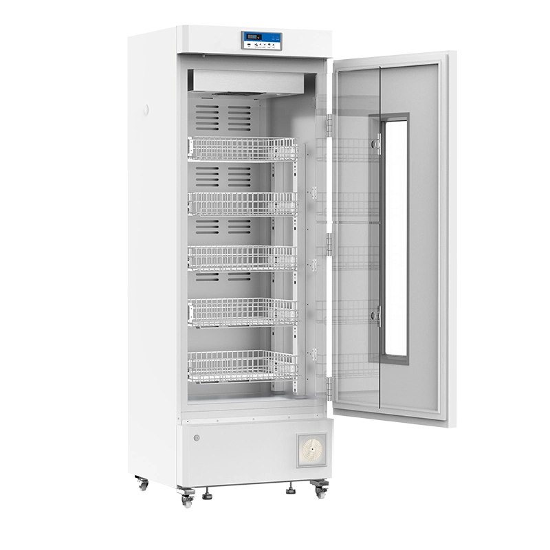 Meling 4 Degree 380L Air Cooling Glass Window Blood Bank Refrigerator with Chart Recorder