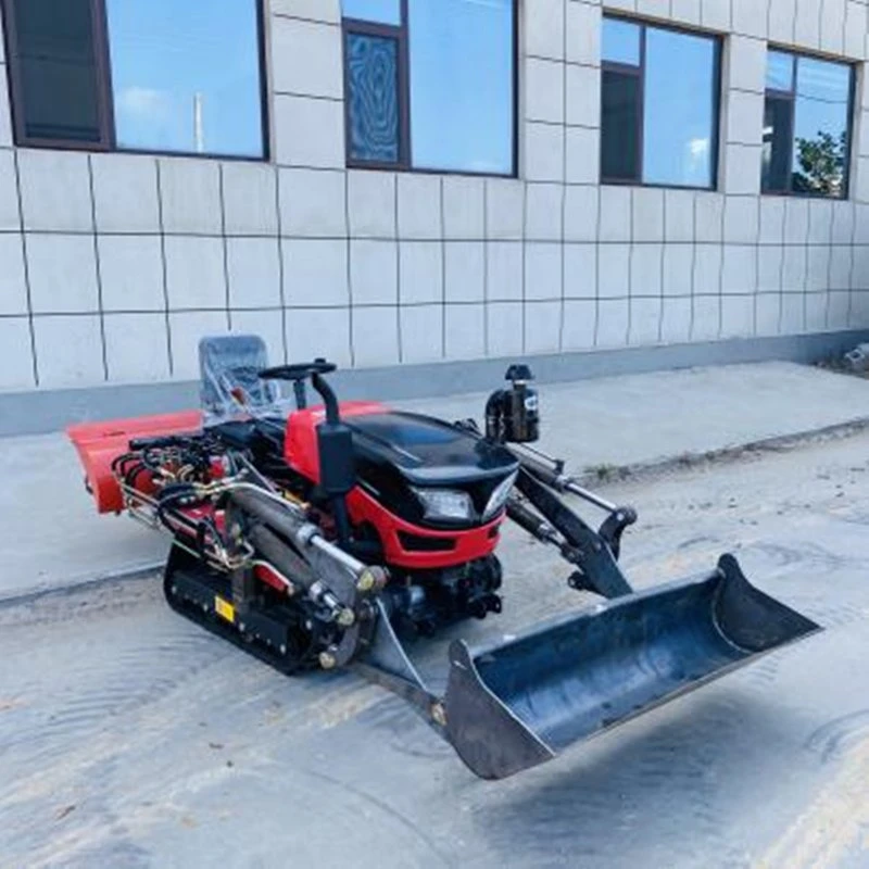 Compact Crawler Tractor with Grass Cutter / Front End Loader and Backhoe Attachment