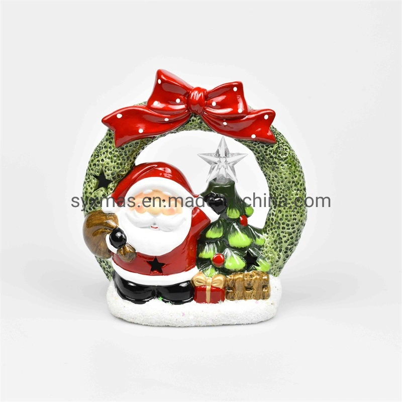 Wholesale/Supplier Ceramic Ornaments with Christmas Tree and Santa Claus