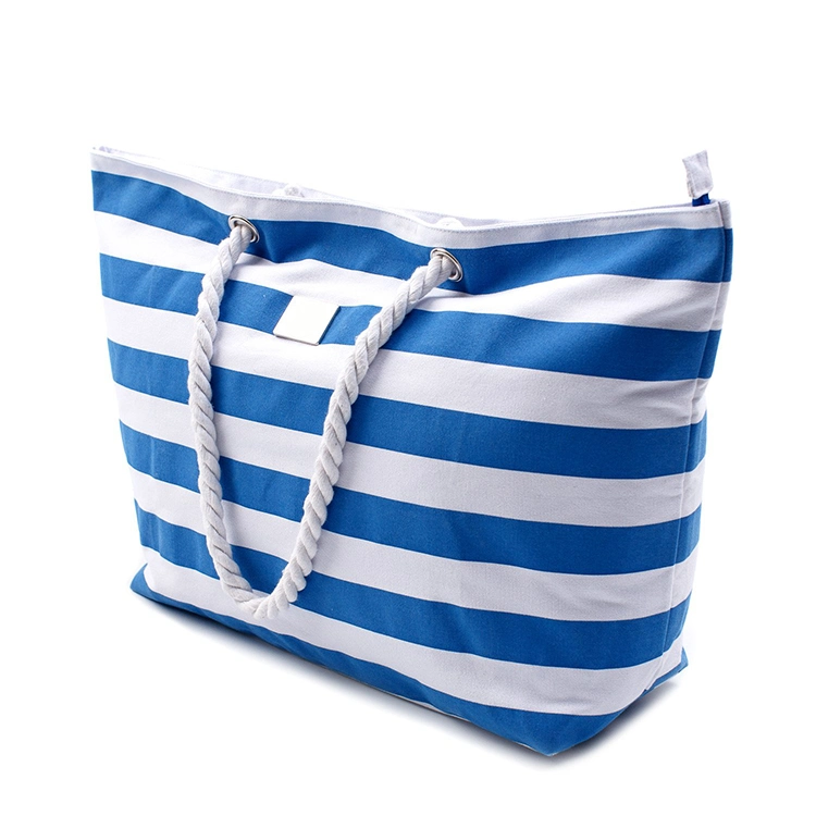 Wholesale Shopping Tote Beach Bag, High Quality Cotton Canvas Beach Bag with Custom Logo