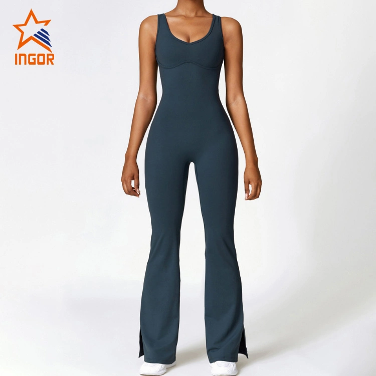 Ingor Sportswear ropa de gimnasio Fabricantes Custom Activewear ropa de mujer Nude Yoga Jumpsuit Danza informal Fitness Deportes Fitness ropa deportiva