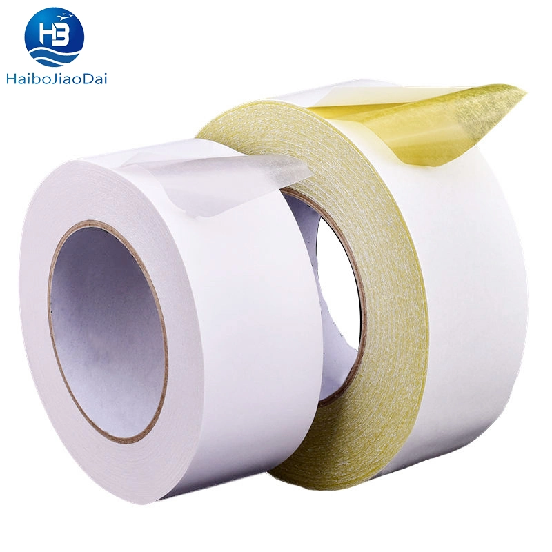 White Release Paper Double Sided Tissue Adhesive Tape for Nameplate Foam Plastic Film Bonding Splicing