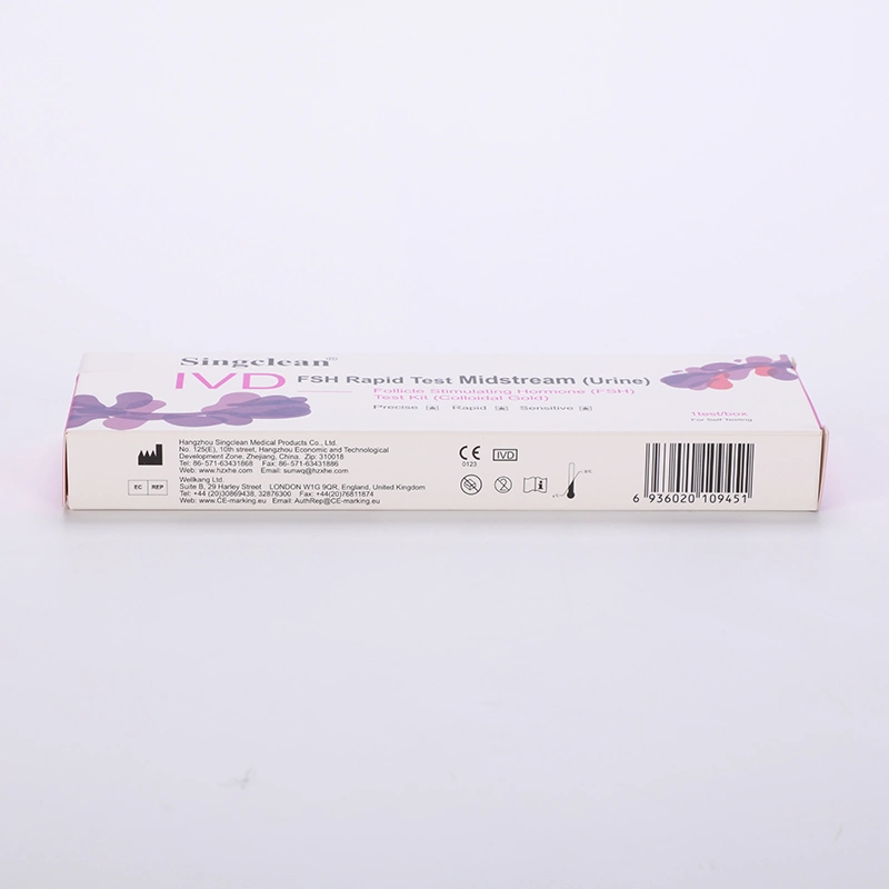 Singclean Vente en gros CE Approuvé IVD Lh Fsh Fertilité Grossesse Multi-Type VIH Médicament Urine Follitropin Kit de Test Rapide Bande.