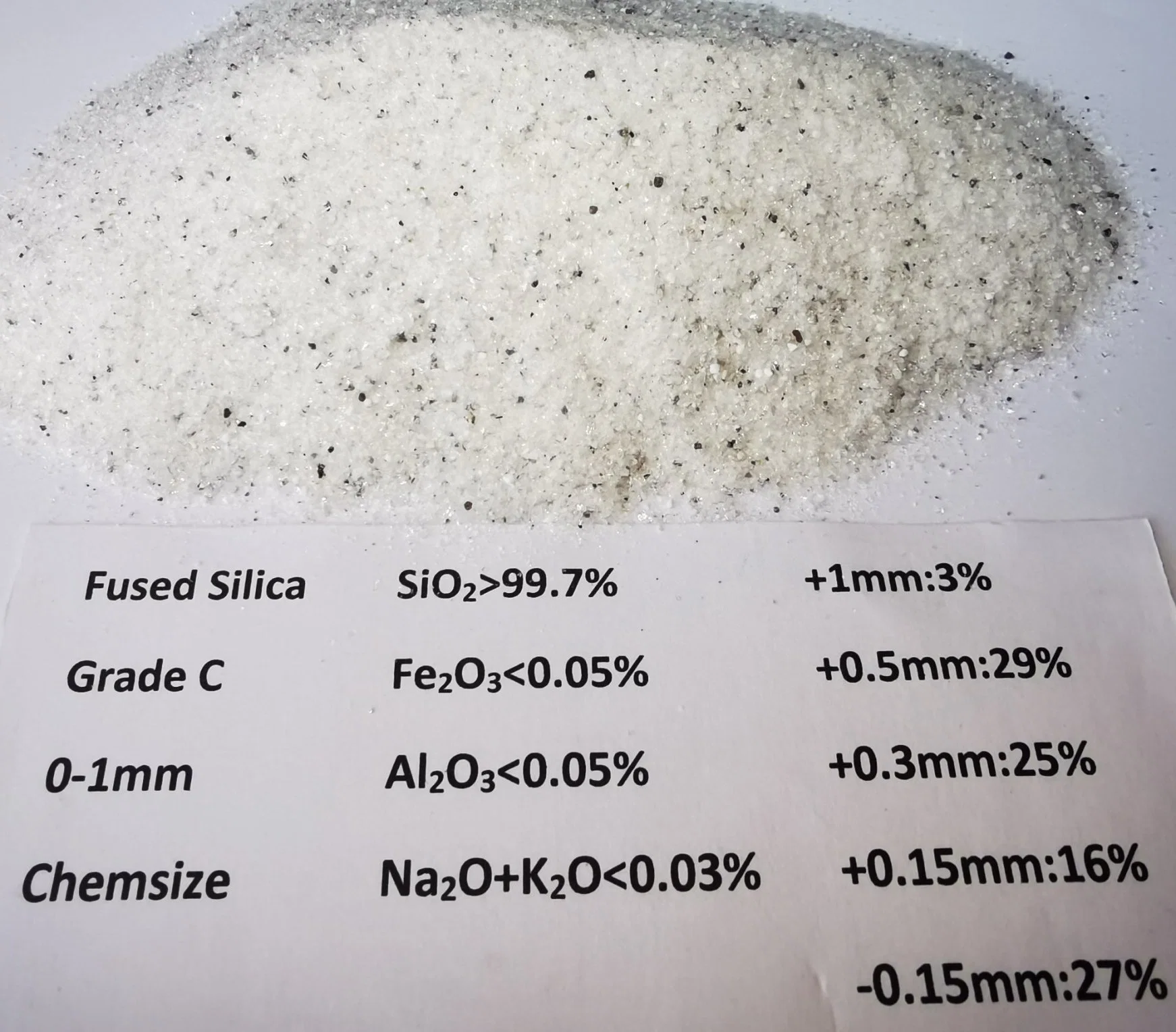 Sílice fusible de bajo precio de grado C para horno de aislamiento de refractotría Forro