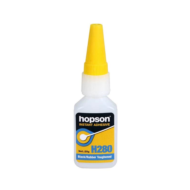 Hopson H280 hochwertiger Cyanacrylat-Klebstoff Schwarzer Kleber, hohe Viskosität, geringer Aufhellung, Gummihärtung