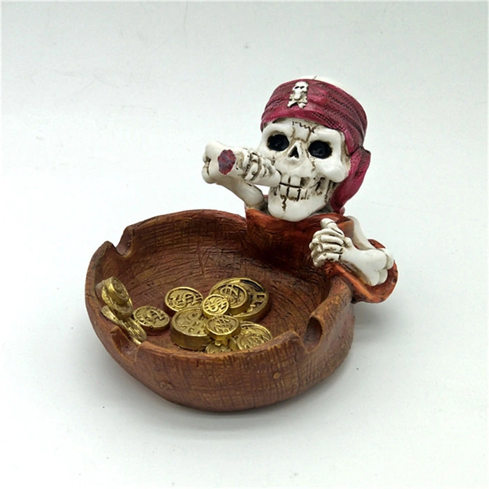 Halloween Gift Antique Smoking Ashtray Skull Shaped Resin Ashtray