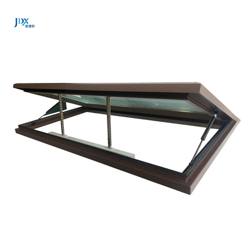 Guangzhou Hurricane Impact Glass UPVC PVC Vinyl Sunroof Flush Sky Roof Window House Commercial Thermal Break Aluminum Clad Wood Awning Windows