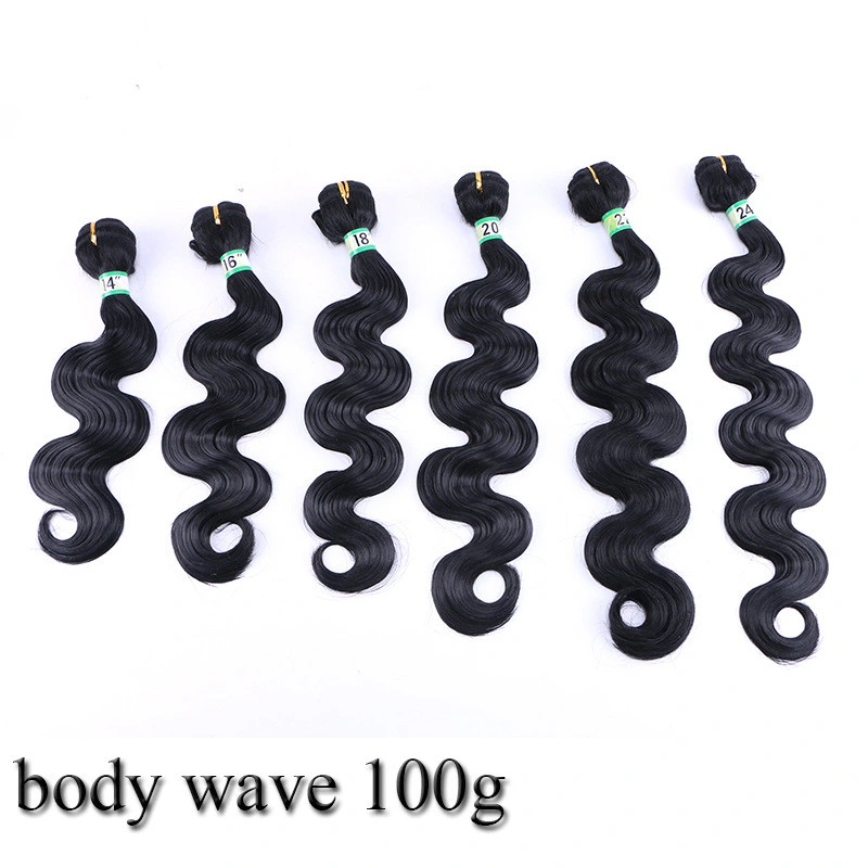 Kanekalon Body Wave Hair Bundles Synthetic Wavy Weaves Hair Extensions 100g/Pack