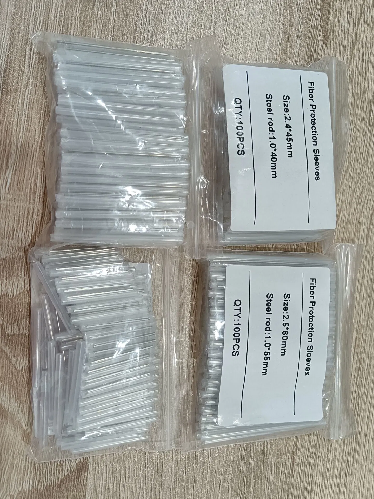 100PCS Fiber Heat Shrink Tubing Fiber Optic Cable Fiber Splice Sleeves Transparent Shrink Tubing