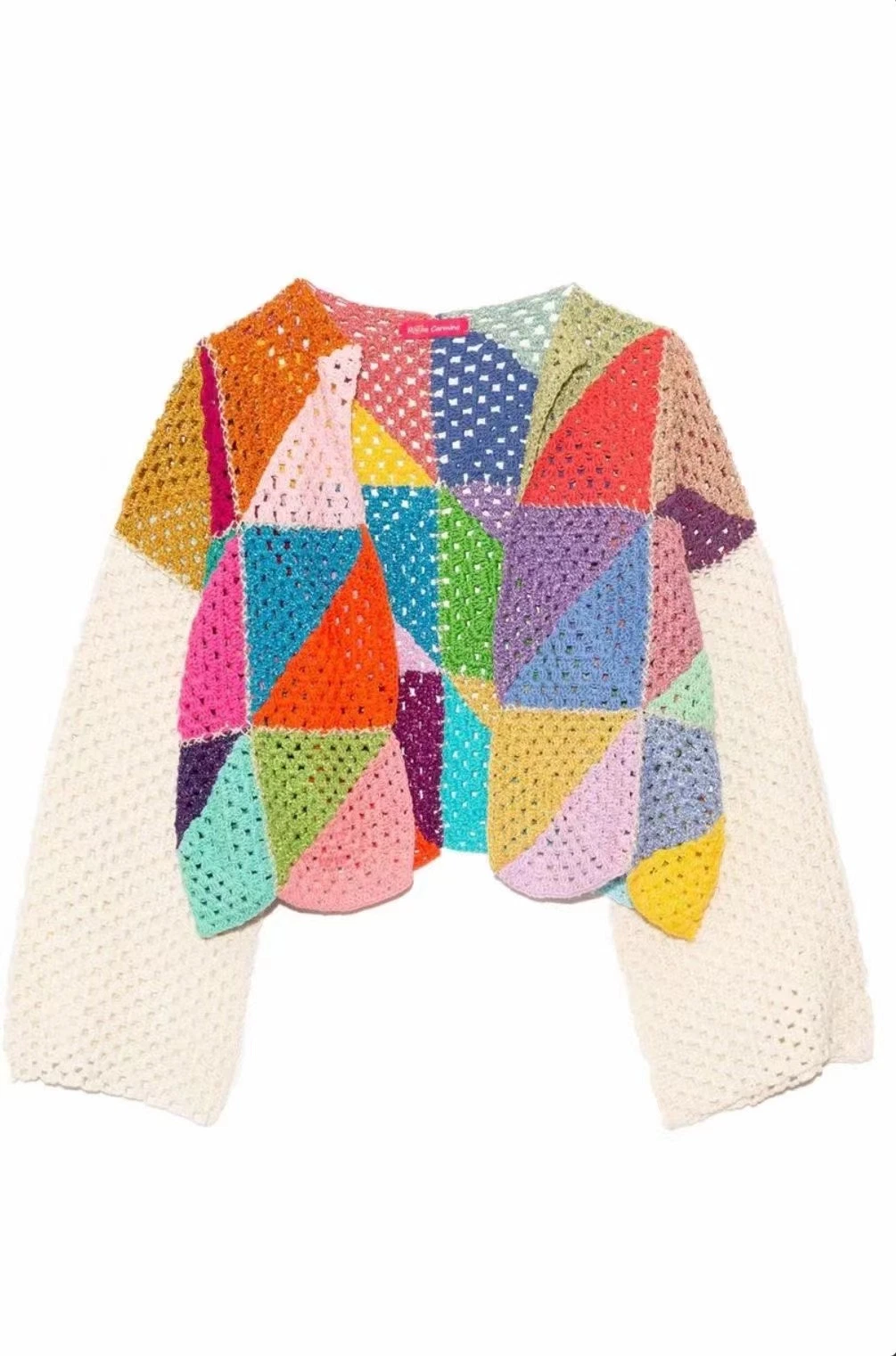 Colorful Ladies Fashion Clothing Apparel Crochet Acrylic Spring Summer Knitwear Cardigan Designer Women Top